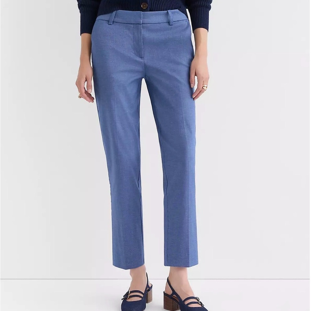 NEW LOFT Riviera blue chambray cropped pants